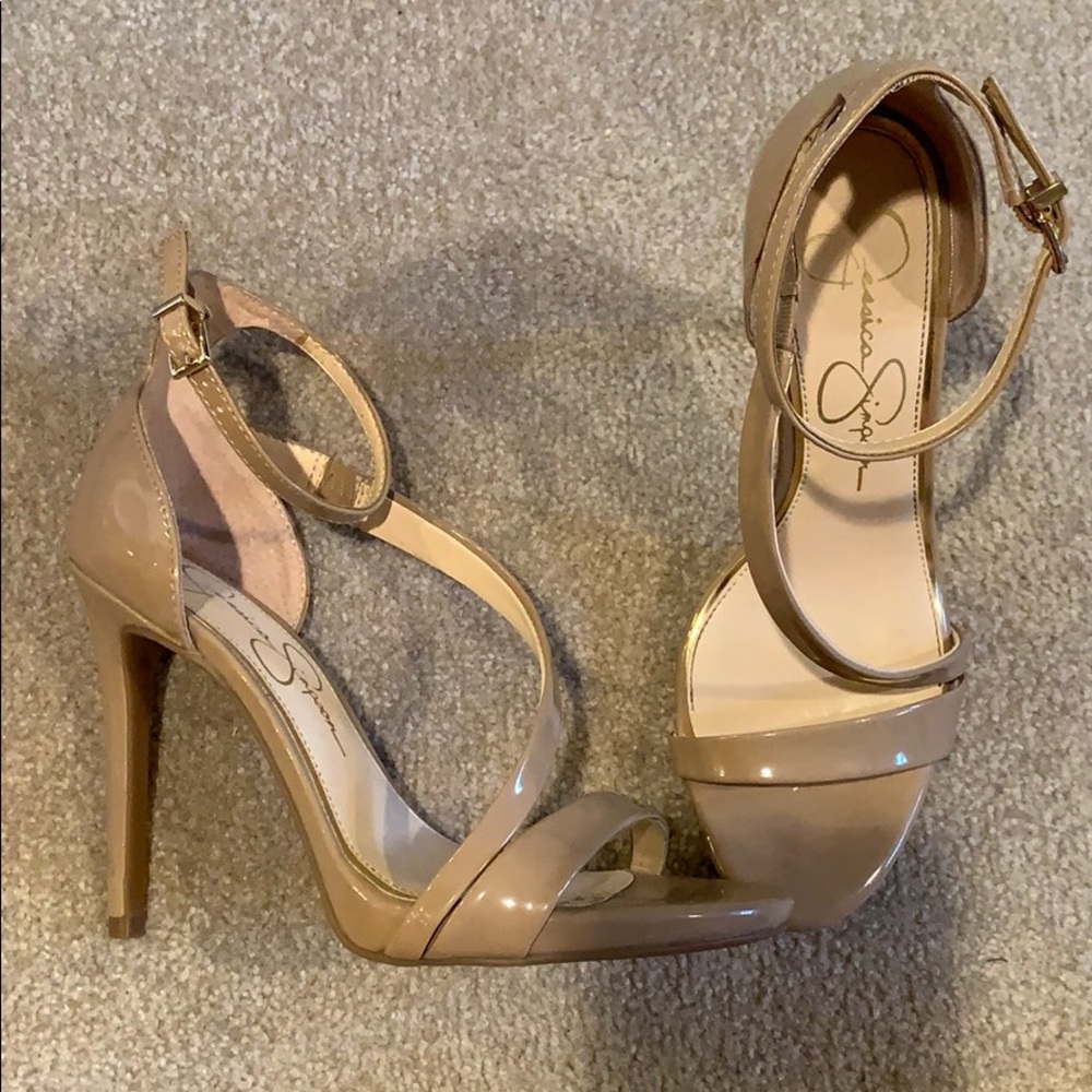 Jessica Simpson - Nude Patent Heels - Size 8